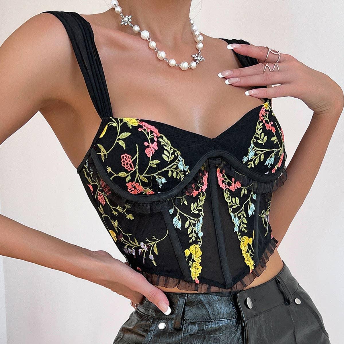 Ladies Sexy Lace V-Neck Corset K0314 - SWEETKAMA