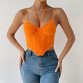 Ladies Sexy Mesh Slim Fit Halter Corset M60209 - SWEETKAMA