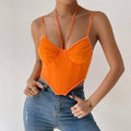 Ladies Sexy Mesh Slim Fit Halter Corset M60209 - SWEETKAMA