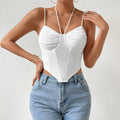 Ladies Sexy Mesh Slim Fit Halter Corset M60209 - SWEETKAMA