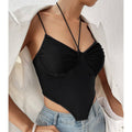 Ladies Sexy Mesh Slim Fit Halter Corset M60209 - SWEETKAMA