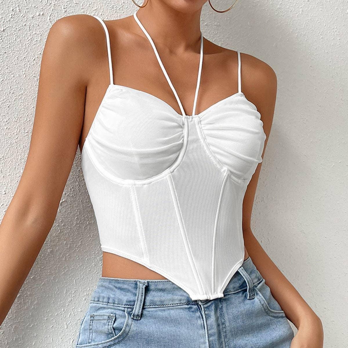 Ladies Sexy Mesh Slim Fit Halter Corset M60209 - SWEETKAMA