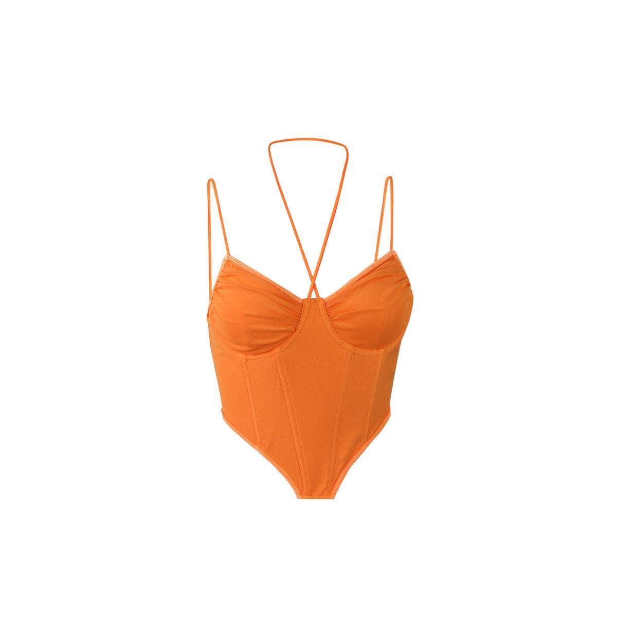 Ladies Sexy Mesh Slim Fit Halter Corset M60209 - SWEETKAMA