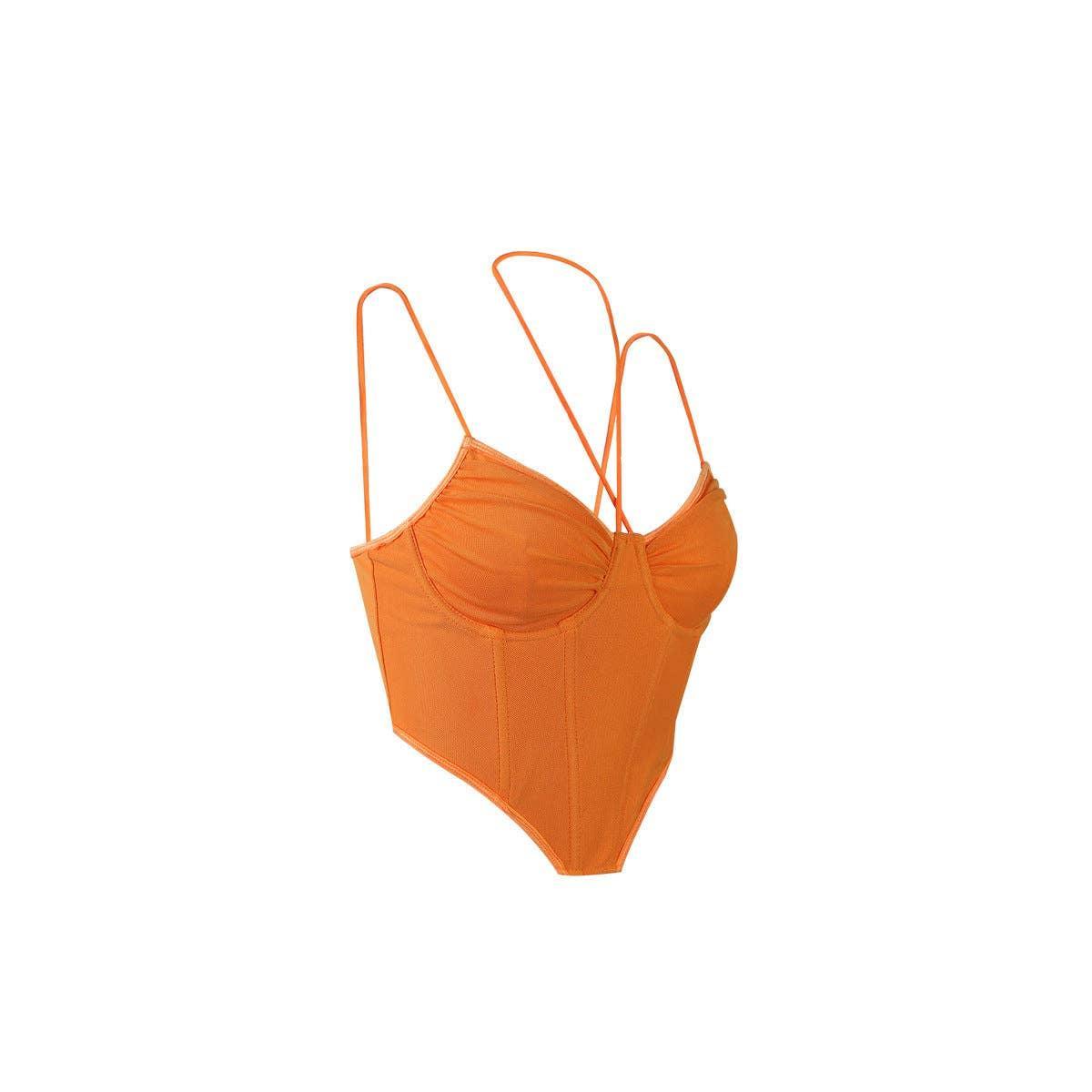 Ladies Sexy Mesh Slim Fit Halter Corset M60209 - SWEETKAMA