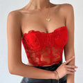 Ladies Sexy Rose Lace Strapless Corset M09434 - SWEETKAMA