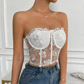Ladies Sexy Rose Lace Strapless Corset M09434 - SWEETKAMA