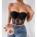 Ladies Sexy Rose Lace Strapless Corset M09434 - SWEETKAMA