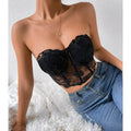 Ladies Sexy Rose Lace Strapless Corset M09434 - SWEETKAMA
