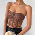 Ladies Sexy Rose Lace Strapless Corset M09434 - SWEETKAMA