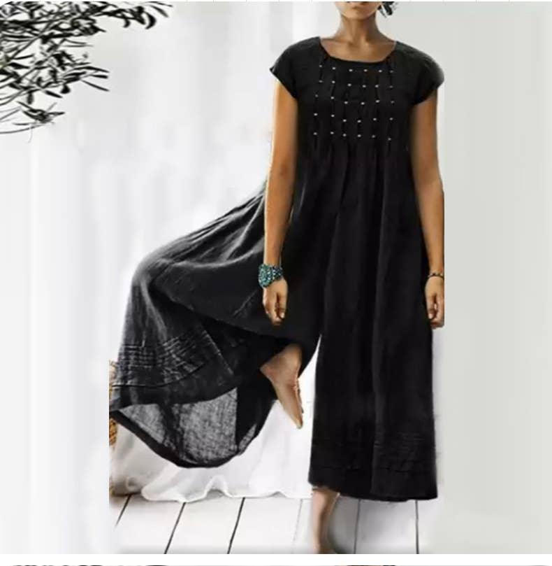 Ladies Short Sleeves Overalls Loose Daily Jumpsuit 2385 - SWEETKAMA