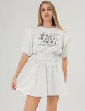 Ladies Short Sleeves Round Collar Shorts Set SKST369 - SWEETKAMA