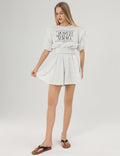 Ladies Short Sleeves Round Collar Shorts Set SKST369 - SWEETKAMA