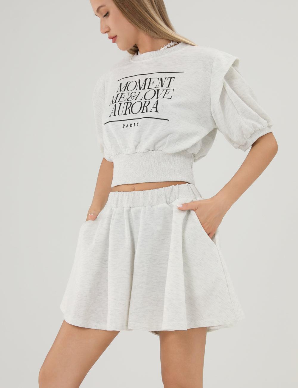 Ladies Short Sleeves Round Collar Shorts Set SKST369 - SWEETKAMA