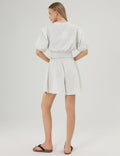 Ladies Short Sleeves Round Collar Shorts Set SKST369 - SWEETKAMA