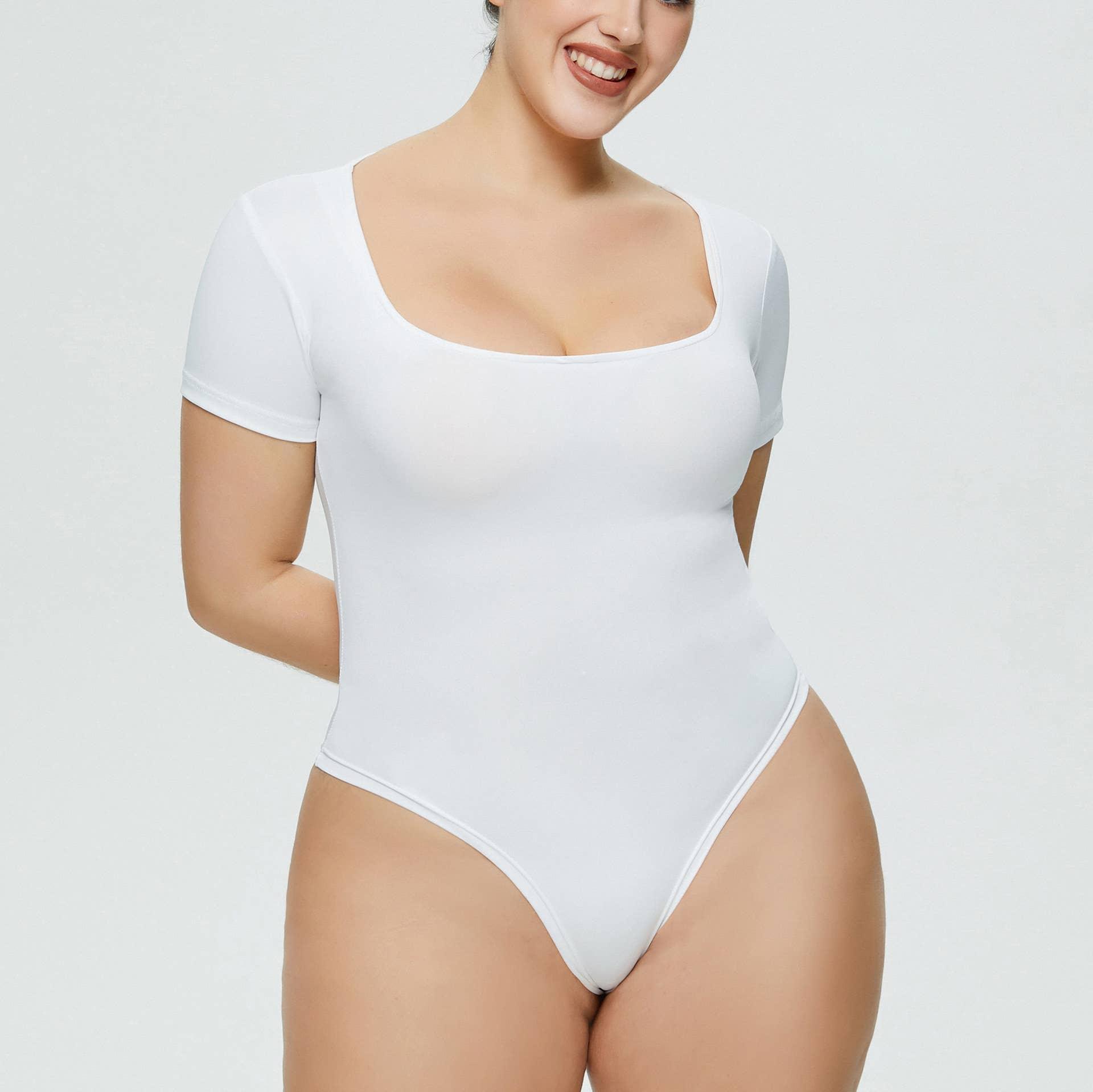Ladies Short Sleeves Slim Fit Casual Bodysuit 37314 - SWEETKAMA