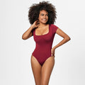 Ladies Short Sleeves Slim Fit Casual Bodysuit 37314 - SWEETKAMA