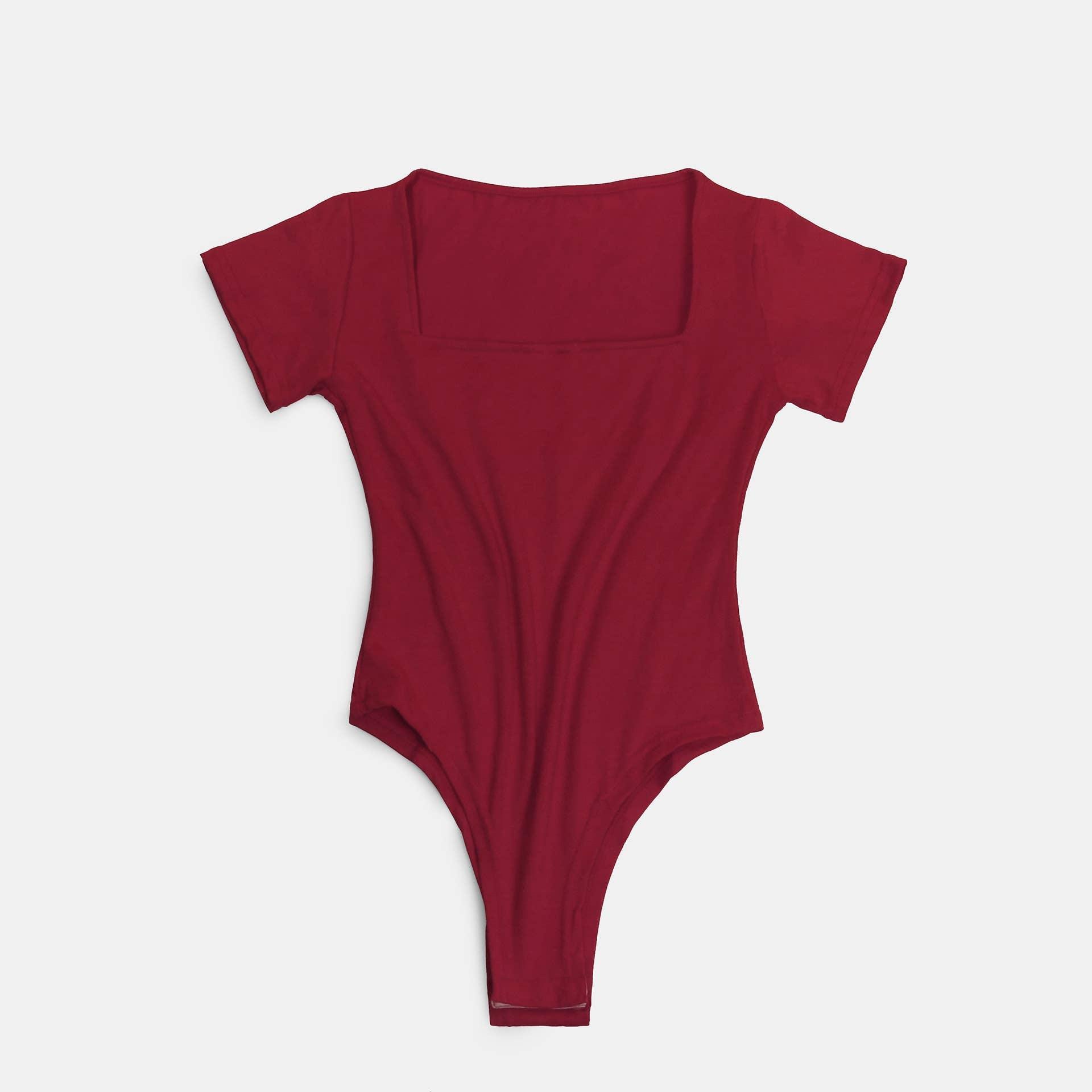 Ladies Short Sleeves Slim Fit Casual Bodysuit 37314 - SWEETKAMA