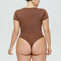 Ladies Short Sleeves Slim Fit Casual Bodysuit 37314 - SWEETKAMA