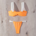 Ladies Shoulder Straps Color Block Bikini Set 4031 - SWEETKAMA