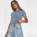 Ladies Shrot Sleeves Casual Tee Top ESST002 - SWEETKAMA
