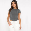 Ladies Shrot Sleeves Casual Tee Top ESST002 - SWEETKAMA