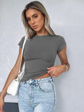 Ladies Shrot Sleeves Casual Tee Top ESST002 - SWEETKAMA