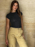 Ladies Shrot Sleeves Casual Tee Top ESST002 - SWEETKAMA