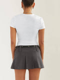 Ladies Shrot Sleeves Casual Tee Top ESST002 - SWEETKAMA