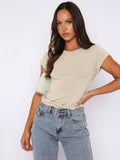 Ladies Shrot Sleeves Casual Tee Top ESST002 - SWEETKAMA