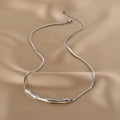 Ladies Silver Plated Snake Chain Necklace SKAJ014 - SWEETKAMA