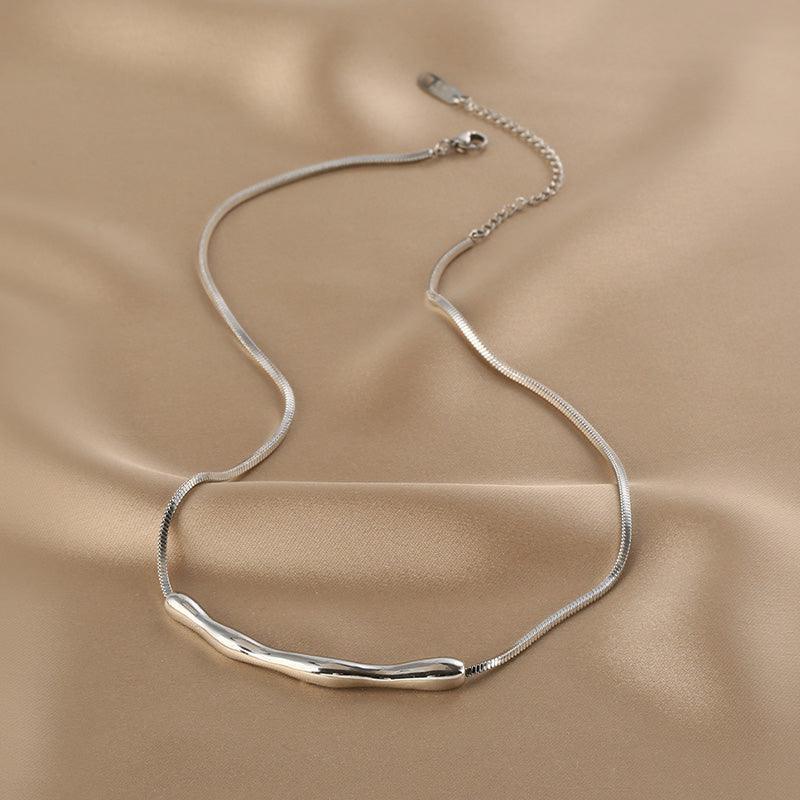 Ladies Silver Plated Snake Chain Necklace SKAJ014 - SWEETKAMA