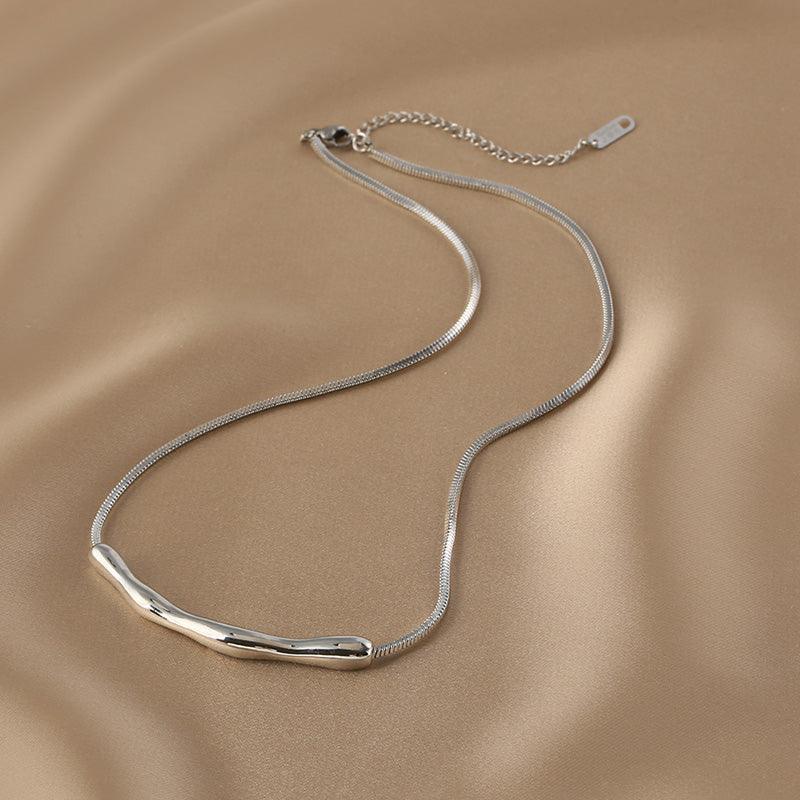 Ladies Silver Plated Snake Chain Necklace SKAJ014 - SWEETKAMA