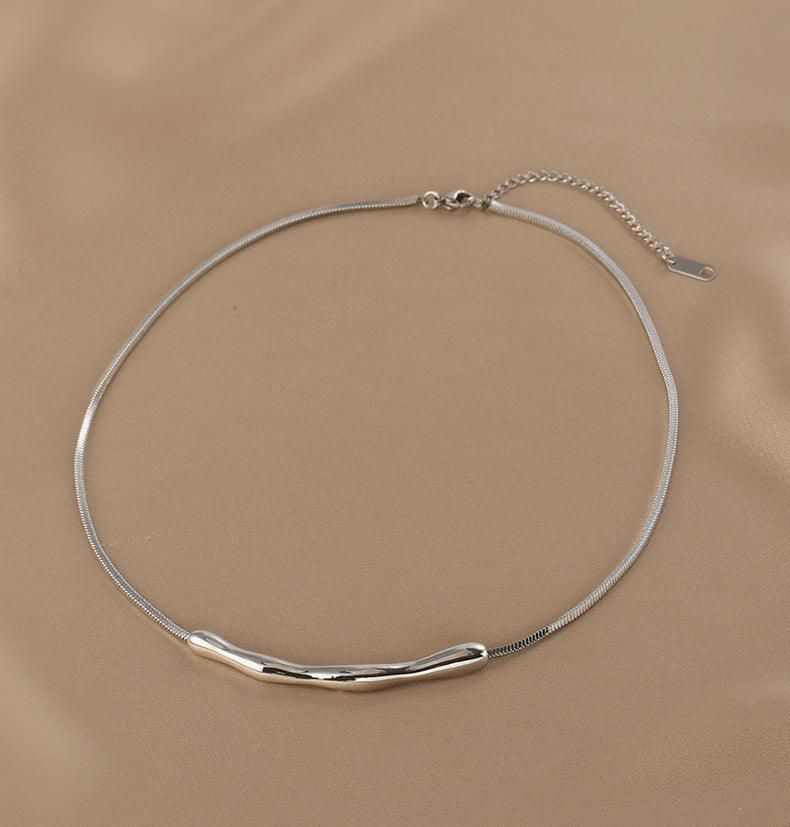 Ladies Silver Plated Snake Chain Necklace SKAJ014 - SWEETKAMA