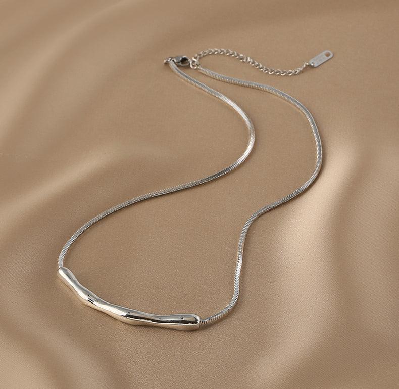 Ladies Silver Plated Snake Chain Necklace SKAJ014 - SWEETKAMA