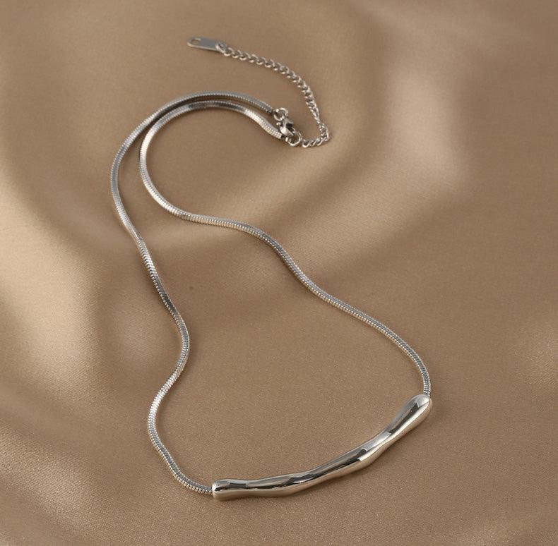 Ladies Silver Plated Snake Chain Necklace SKAJ014 - SWEETKAMA