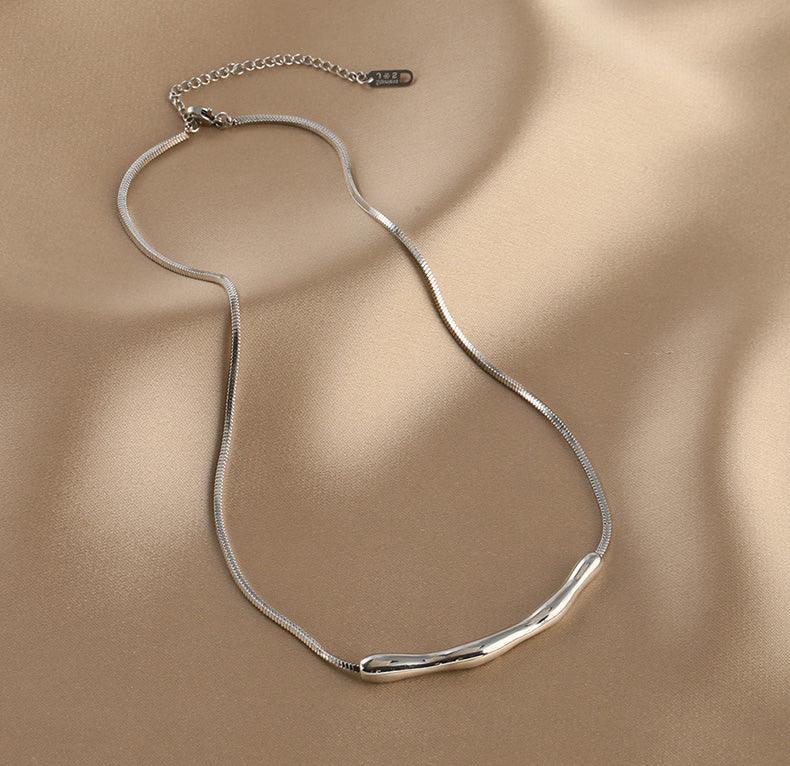 Ladies Silver Plated Snake Chain Necklace SKAJ014 - SWEETKAMA