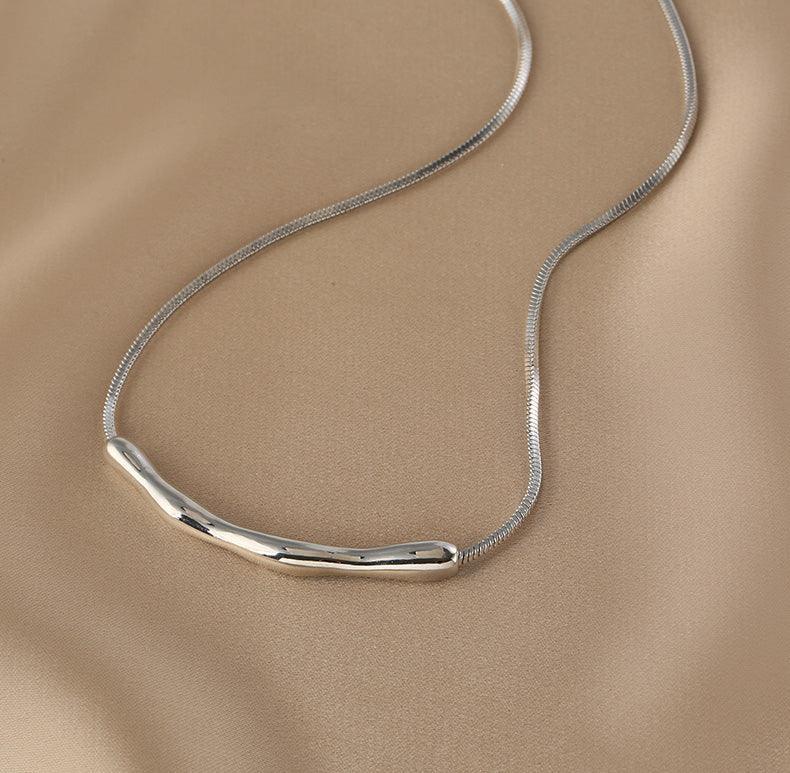 Ladies Silver Plated Snake Chain Necklace SKAJ014 - SWEETKAMA