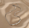 Ladies Silver Plated Snake Chain Necklace SKAJ014 - SWEETKAMA