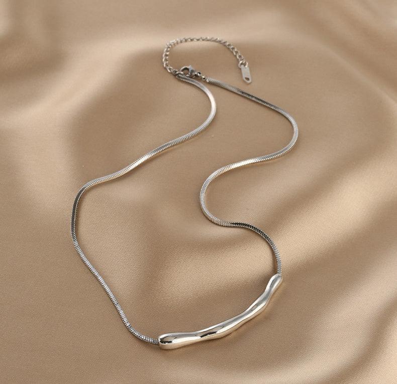 Ladies Silver Plated Snake Chain Necklace SKAJ014 - SWEETKAMA