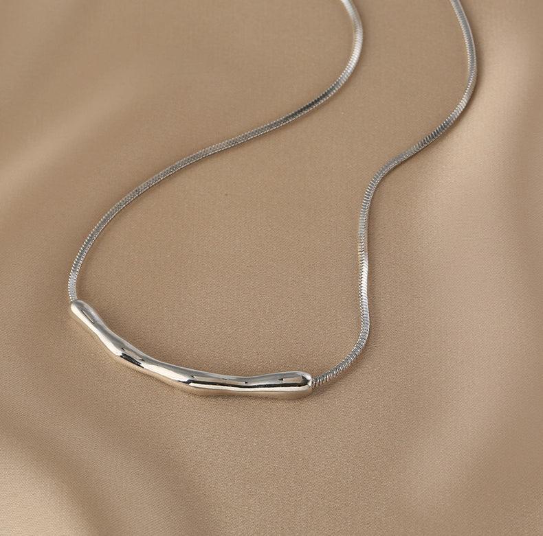 Ladies Silver Plated Snake Chain Necklace SKAJ014 - SWEETKAMA