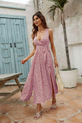 Ladies Sleeveless Floral Print Midi Dress 2542 - SWEETKAMA