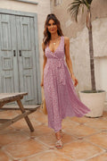 Ladies Sleeveless Floral Print Midi Dress 2542 - SWEETKAMA