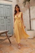 Ladies Sleeveless Floral Print Midi Dress 2542 - SWEETKAMA