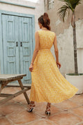 Ladies Sleeveless Floral Print Midi Dress 2542 - SWEETKAMA
