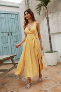 Ladies Sleeveless Floral Print Midi Dress 2542 - SWEETKAMA
