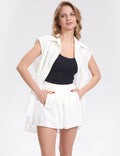 Ladies Sleevesless Botton Down Top Shorts 2PCS Set SKST280 - SWEETKAMA