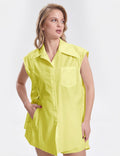 Ladies Sleevesless Botton Down Top Shorts 2PCS Set SKST280 - SWEETKAMA