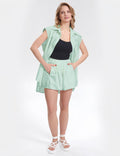 Ladies Sleevesless Botton Down Top Shorts 2PCS Set SKST280 - SWEETKAMA