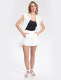 Ladies Sleevesless Botton Down Top Shorts 2PCS Set SKST280 - SWEETKAMA