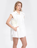 Ladies Sleevesless Botton Down Top Shorts 2PCS Set SKST280 - SWEETKAMA